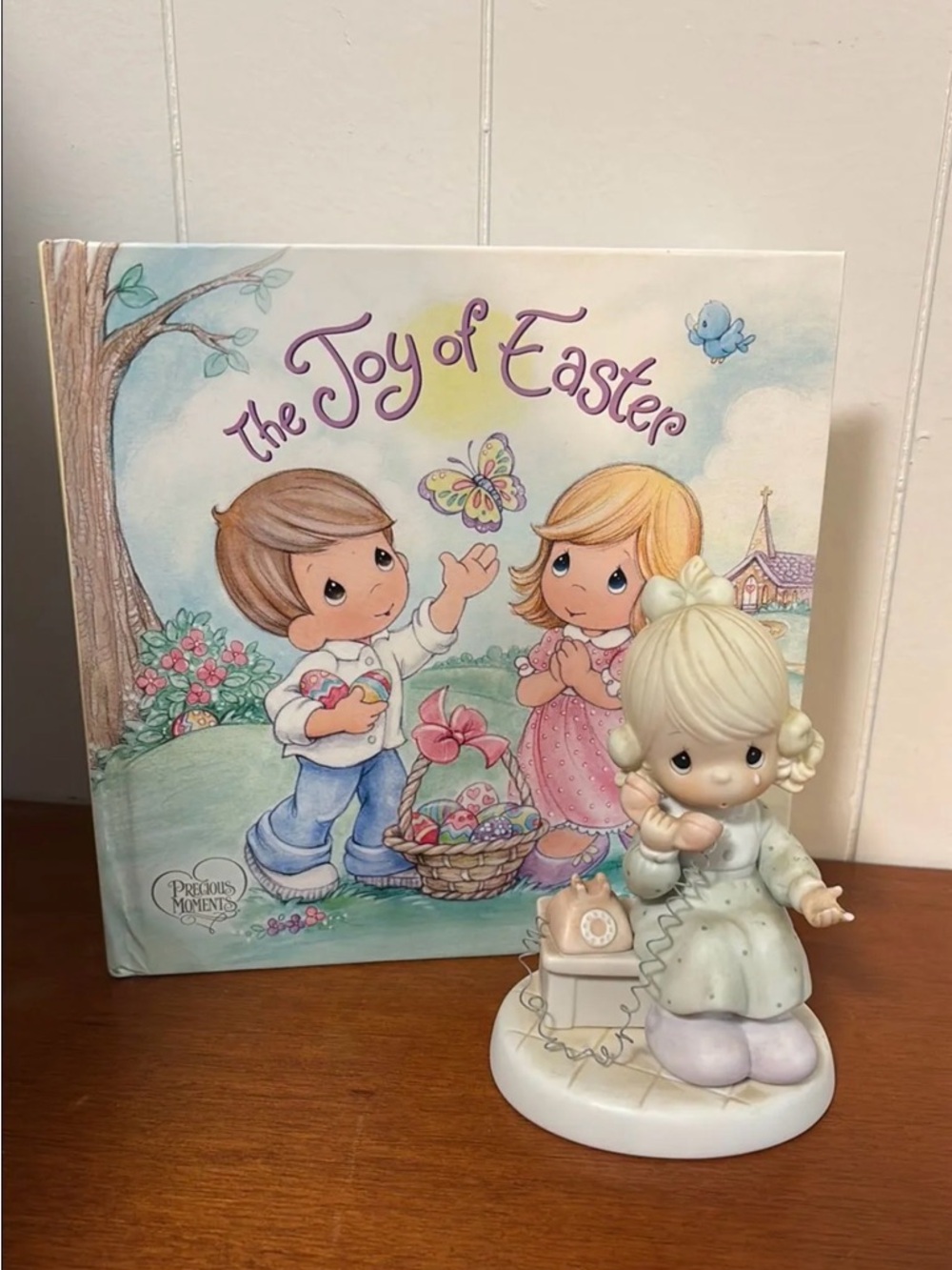 Vintage Precious Moments "Jesus Is The Answer" Figurine & Easter Book Bundle